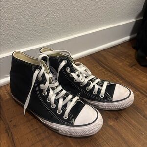 Black High-Top Sneakers with White Laces